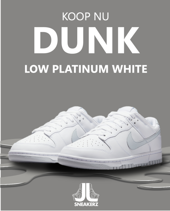 dunk low platinum white